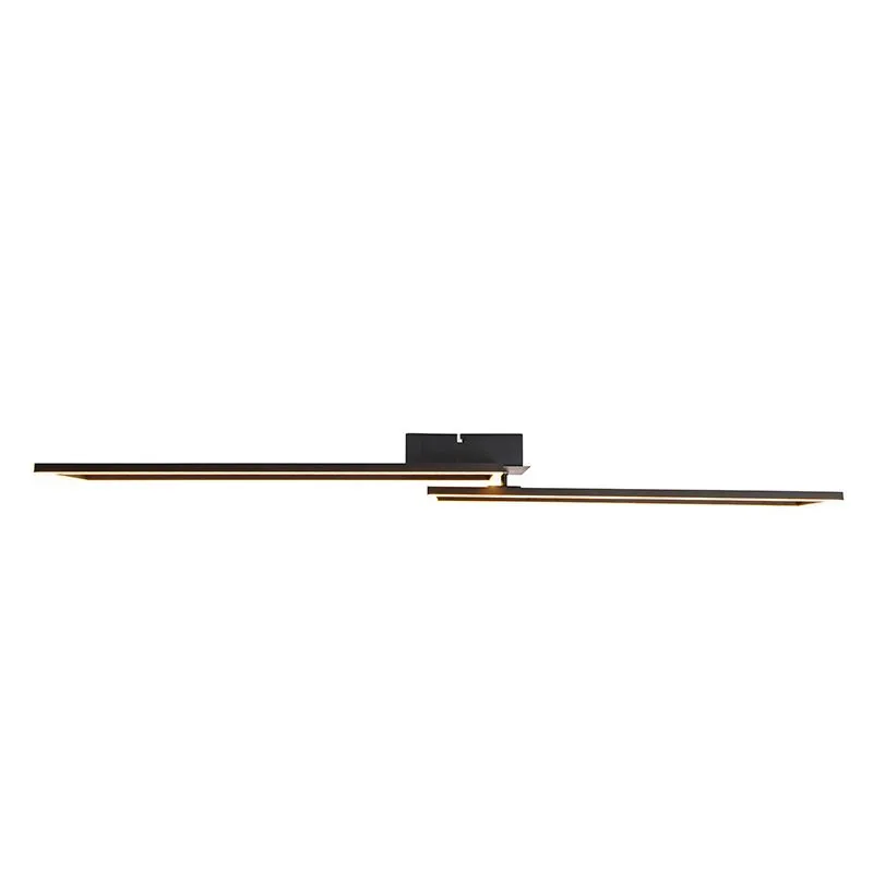 Plafonnier allongé noir dimmable en 3 étapes - PLAZAS NOVO