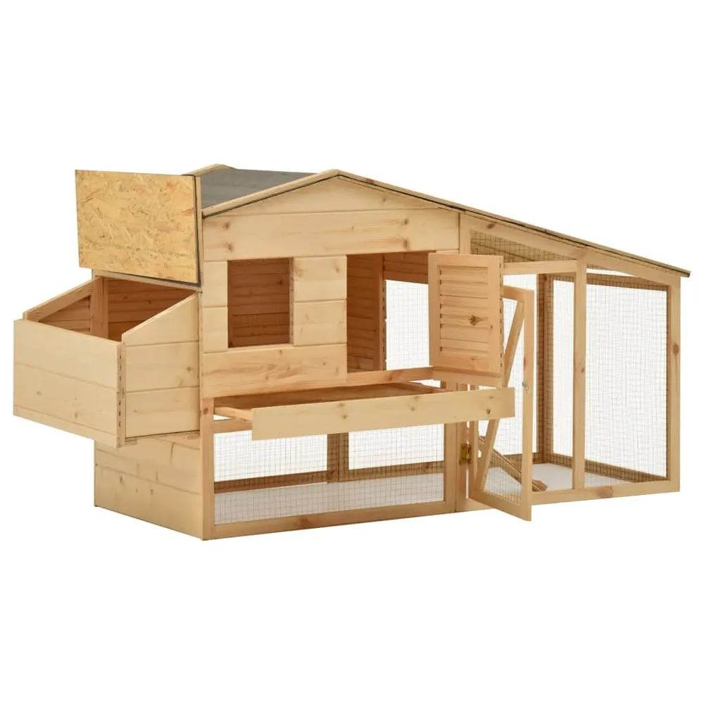 Poulailler 178 x 67 x 92 cm bois de pin massif