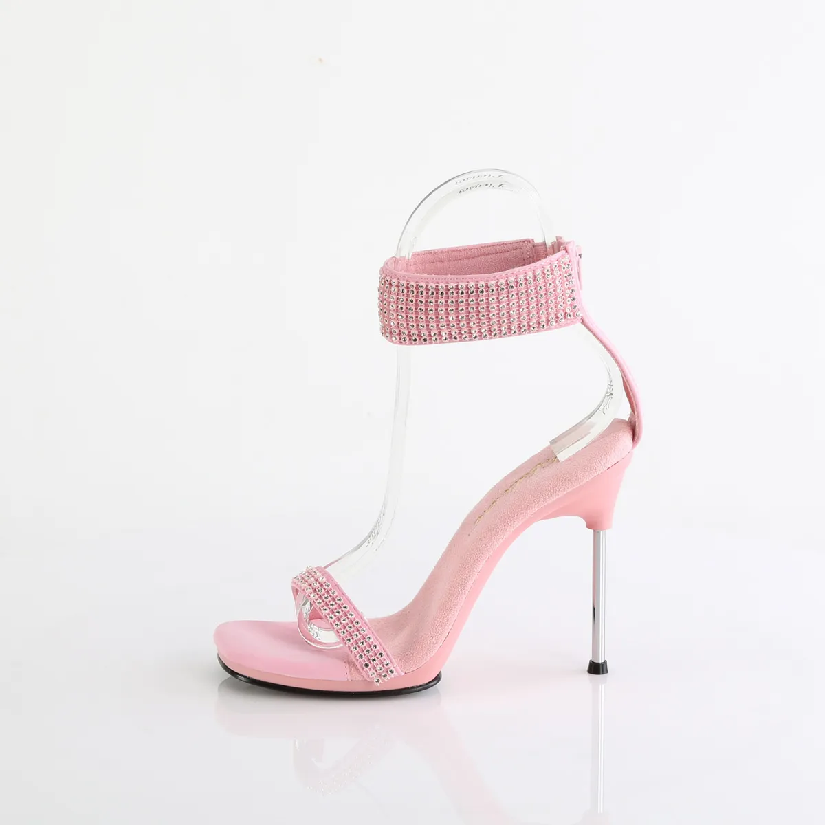 Rose 11,5 cm CHIC-40 bande de cheville sandales talon aiguille en métal