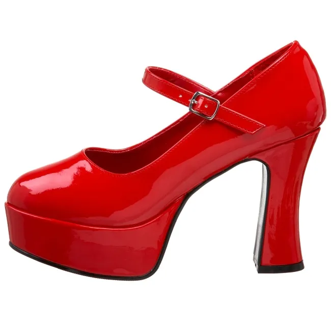 Rouge Verni 11 cm MARYJANE-50 Mary Jane Escarpins Haut Talon