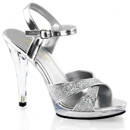 Sandale argentée talon plexi petite et grande pointure du 35 au 46