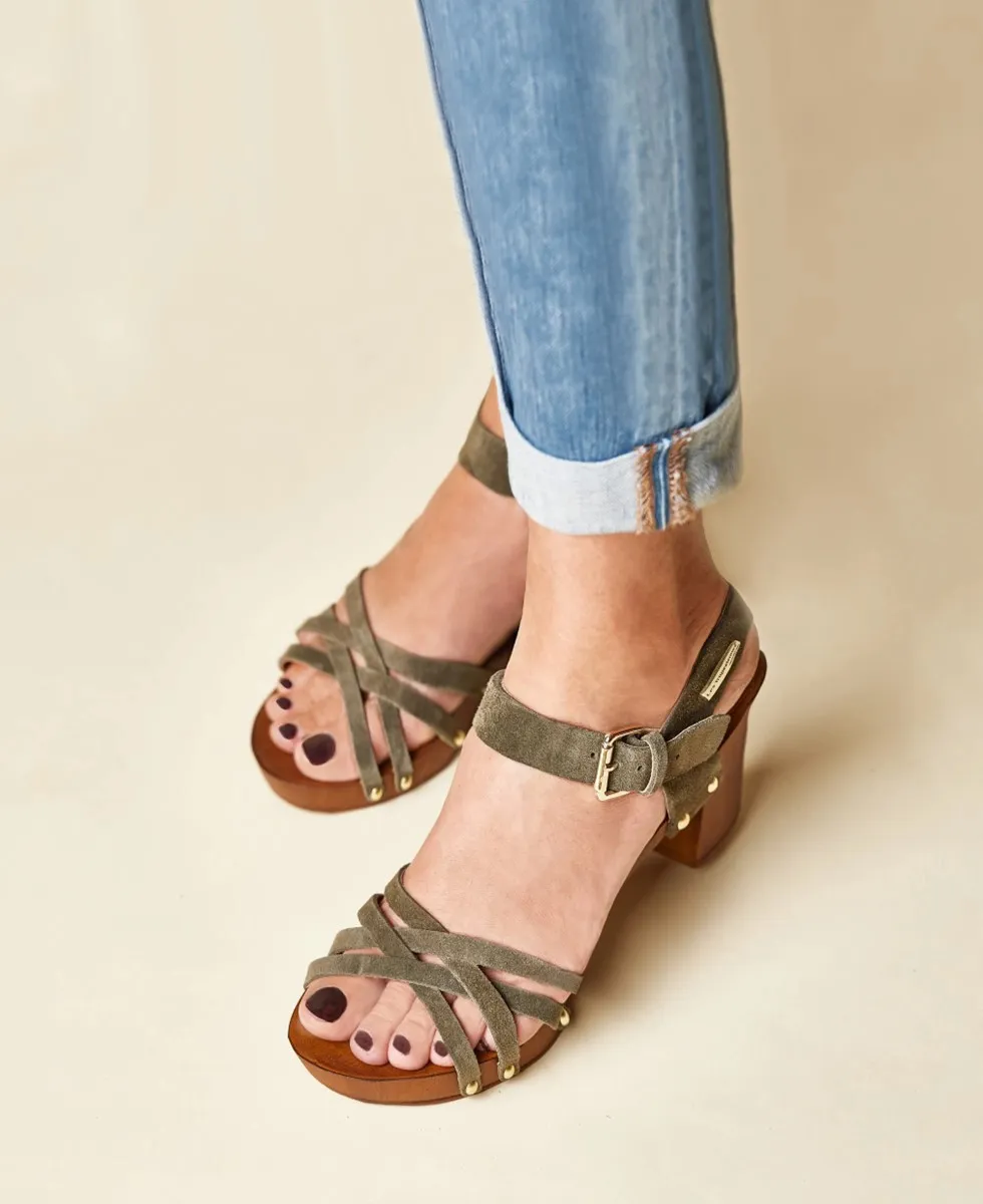 Sandales femme à talon imitation bois TOOPAYA KAKI |  Les Tropeziennes par M. Belarbi
