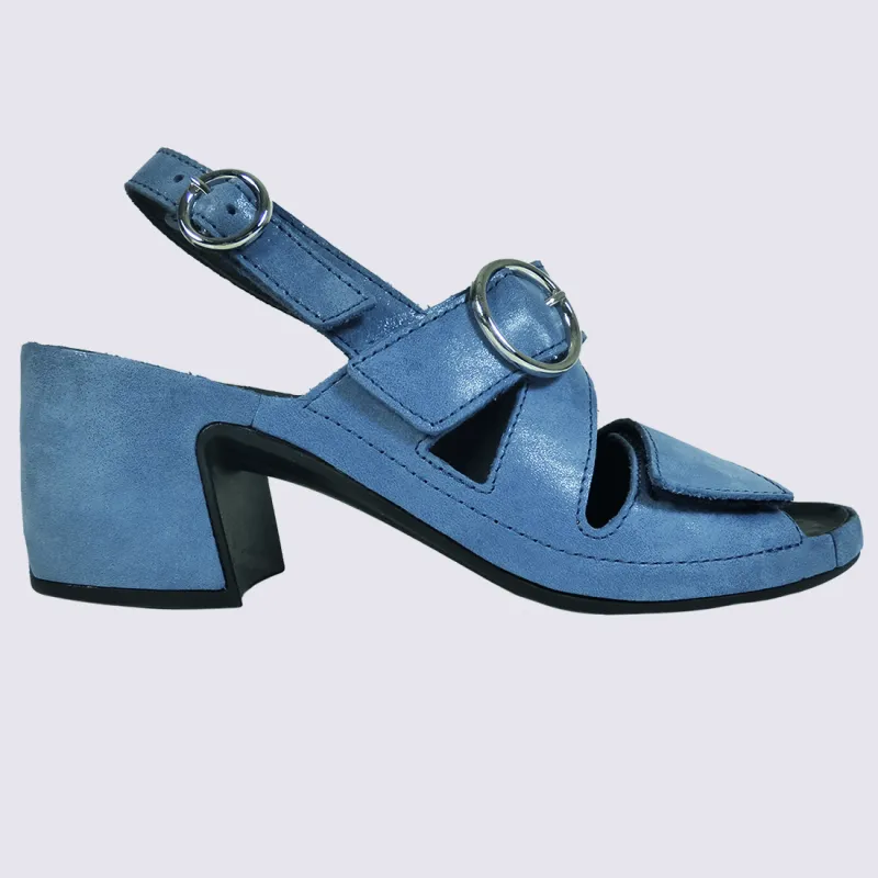 Sandales Vital, sandales à talon confortables femme en cuir bleu jeans| Igert Chaussure&Maroquinerie