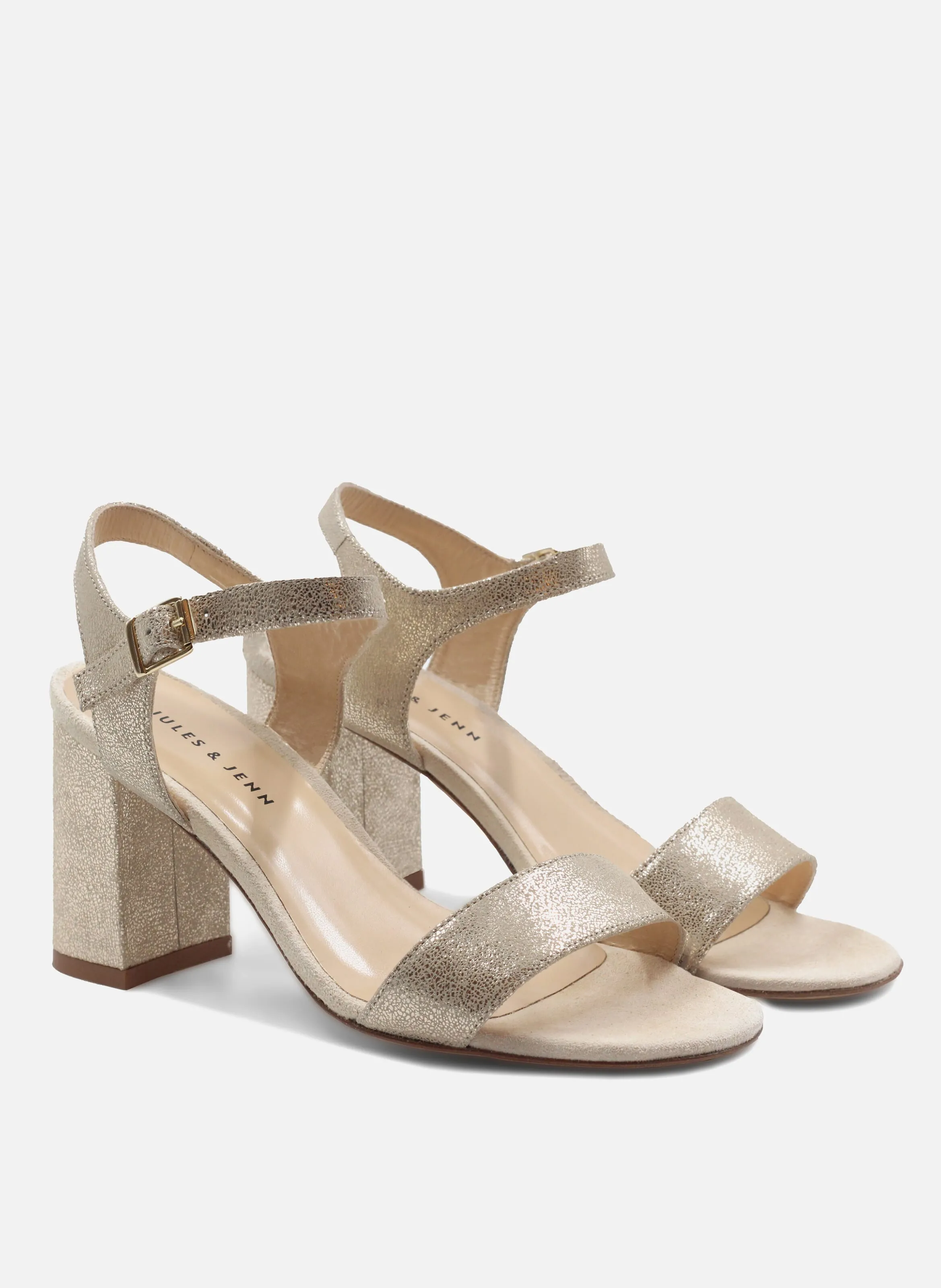 SANDALES à TALON EN CUIR MéTALLISé - JULES & JENN pour FEMME | Printemps