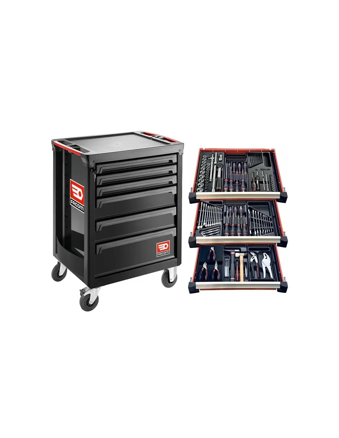 SERVANTE D’ATELIER NOIRE AVEC OUTILS SL.ROLL.6M3PB - FACOM  - Nos Produits