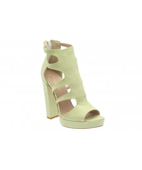 Sublime nouvelle couleur sandale talon daim vert pastel OSMOSE shoes