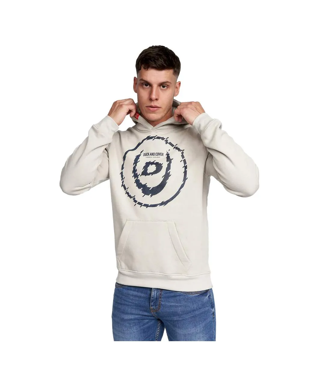 Sweat à capuche spoures homme blanc cassé Duck and Cover