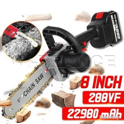 Tronconneuse Electrique Sans Fil PRO 288v, Modele: Rouge A 2 Batteries