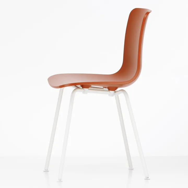 Vitra - Hal Tube Chaise, blanc coton / chrome (patins en plastique)