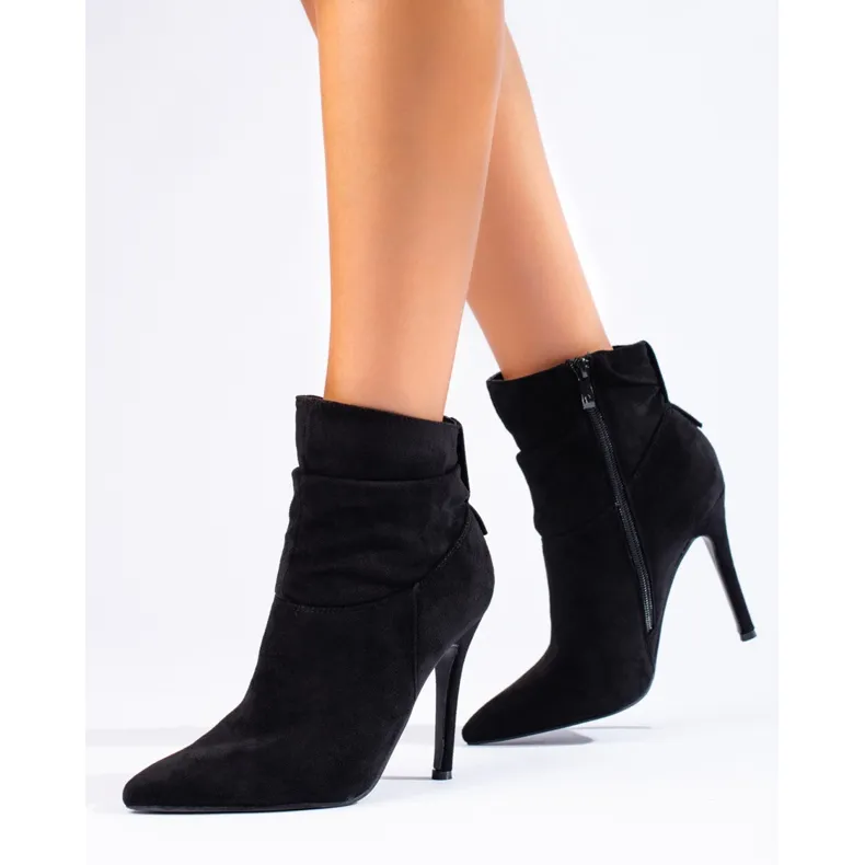 W. Potocki Bottes pour femmes élégantes sur un talon haut Potocki le noir